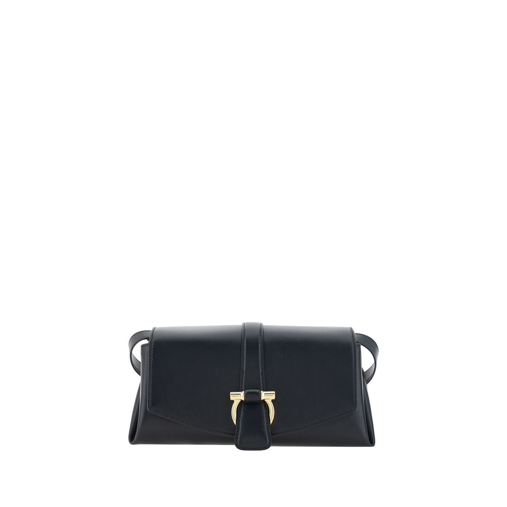 Ferragamo - Ferragamo Leather Flap Shoulder Bag - Women’s Bags