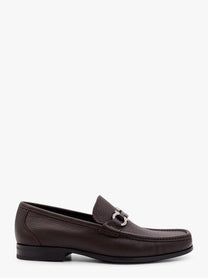Ferragamo - Ferragamo Grandioso Leather Loafer With Gancini Detail - Men’s Shoes