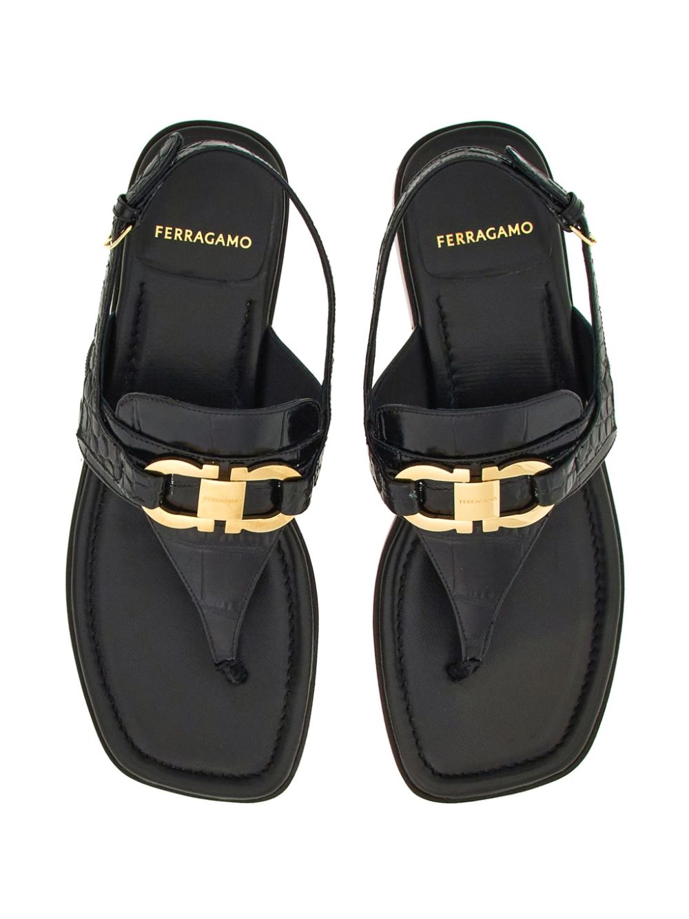 Ferragamo - Ferragamo Gancini-buckle Leather Sandals - Sandals