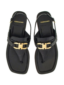 Ferragamo - Ferragamo Gancini-buckle Leather Sandals - Sandals