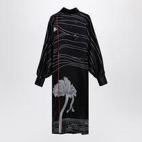 Ferragamo - Ferragamo Black silk satin midi dress - Women’s Clothing