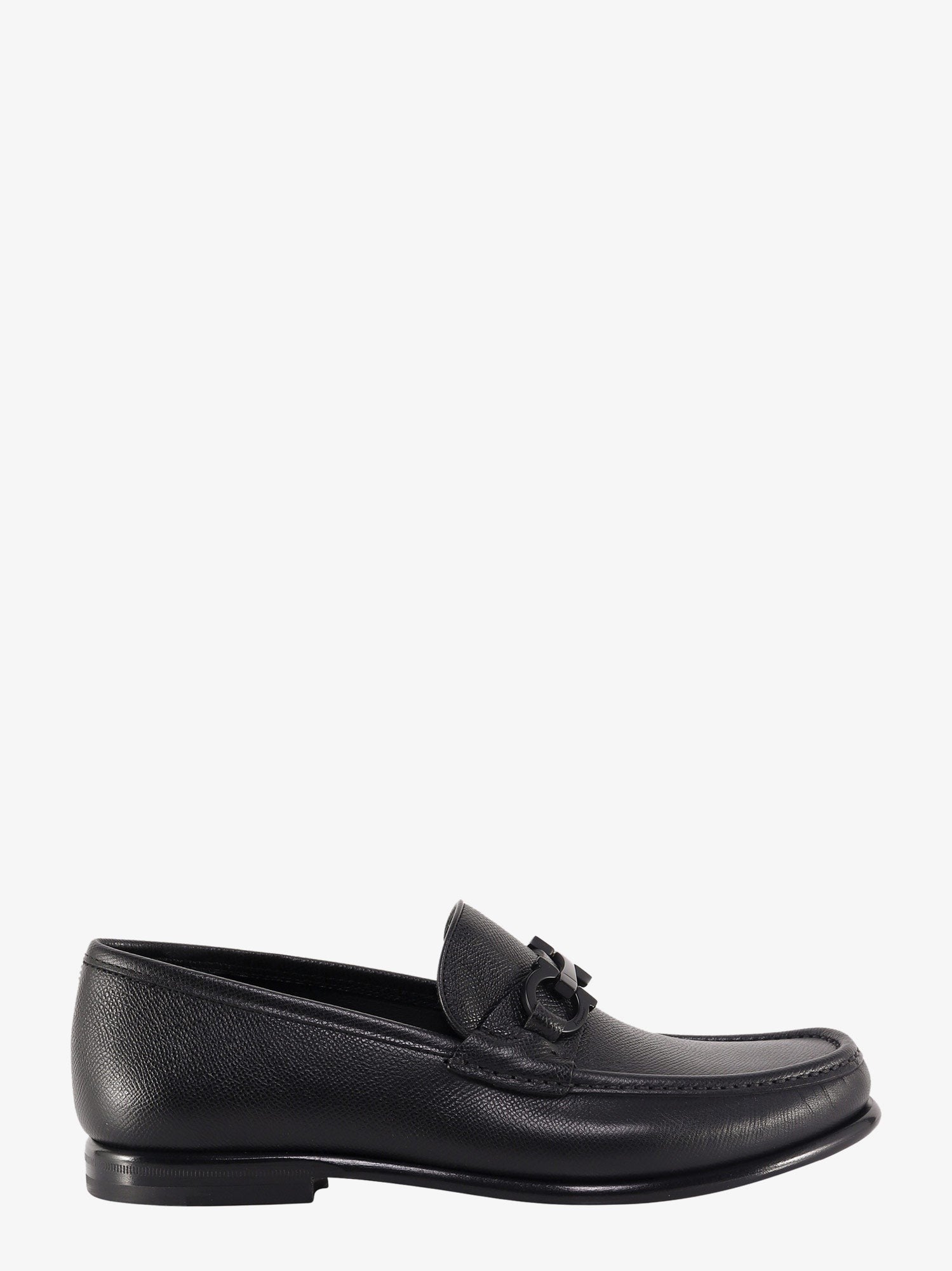 Ferragamo - Ferragamo Crown Leather Loafer With Gancini Detail - Men’s Shoes
