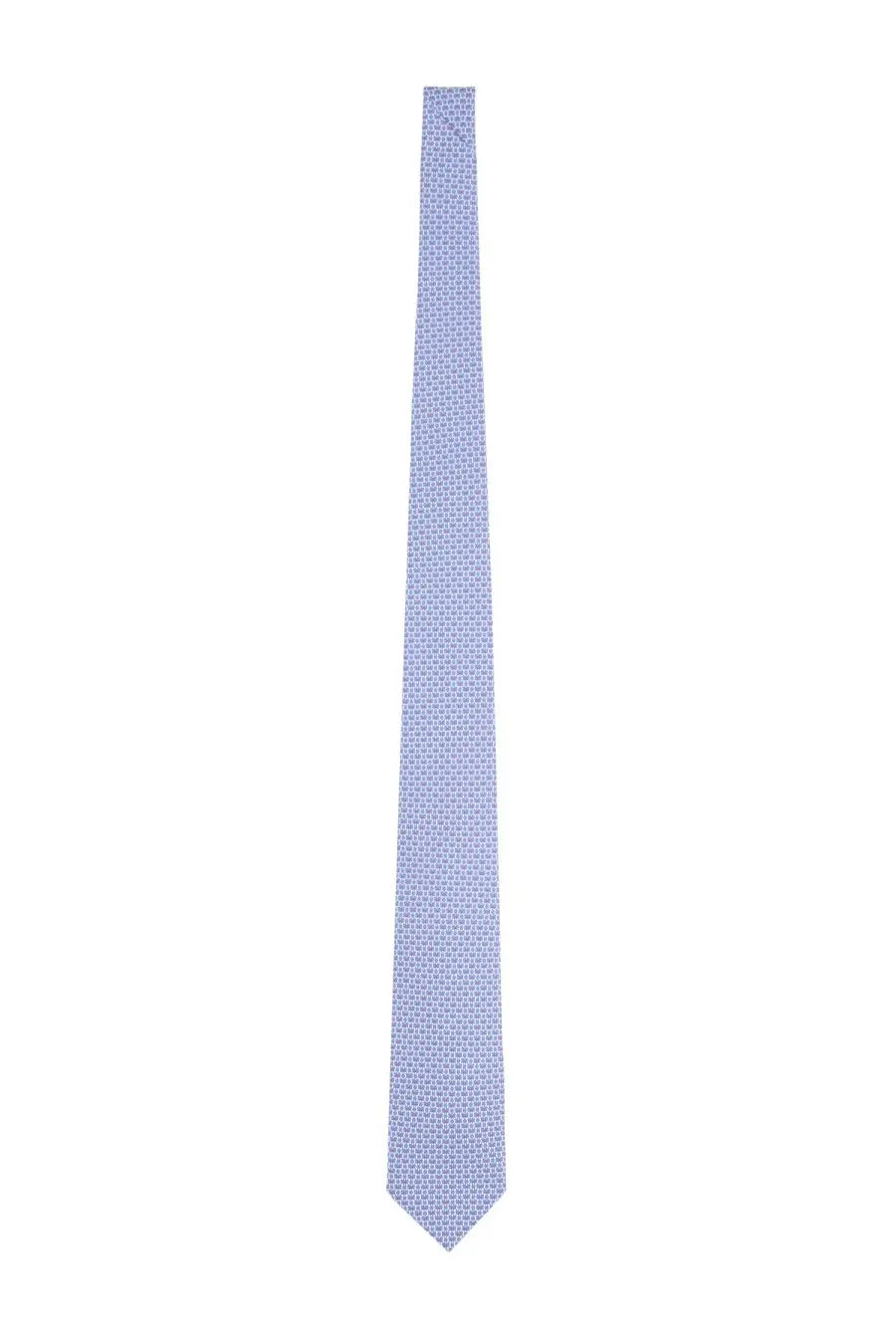 Ferragamo men’s cravatta in seta blue sleek light blue silk tie with subtle textured pattern for formal wear