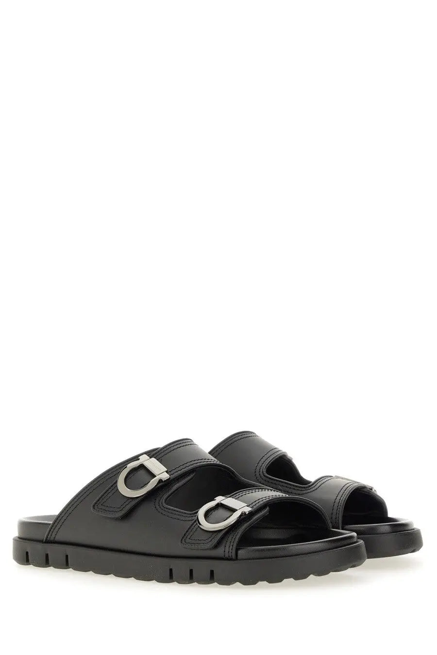 Ferragamo Men's Double Strap Sandal Black, view 2