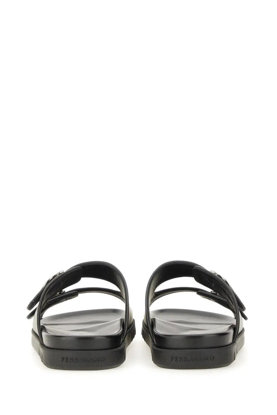 Ferragamo Men's Double Strap Sandal Black, view 3