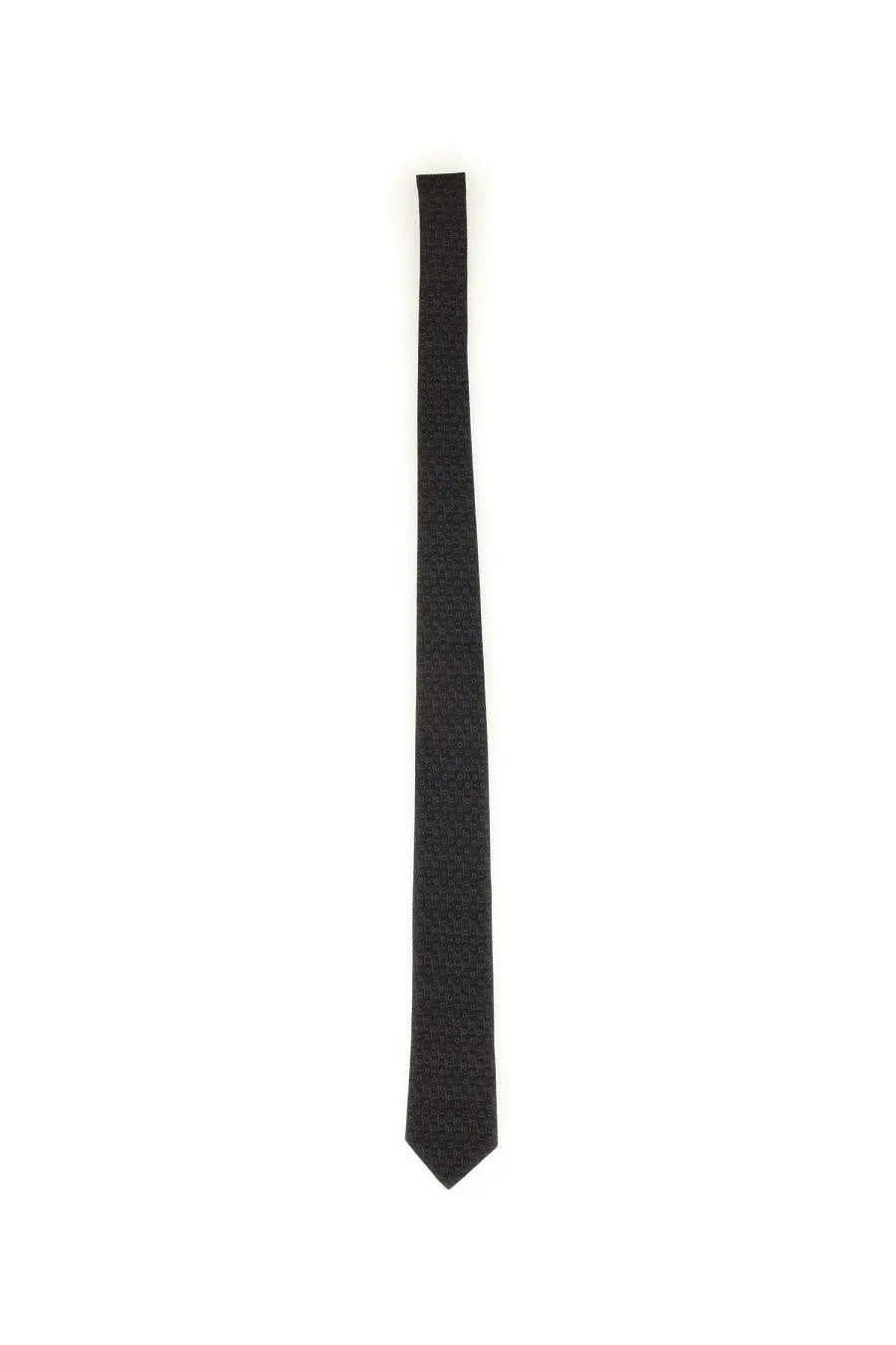 Ferragamo men’s gancini jacquard tie grey with a sleek black textured weave for formal wear