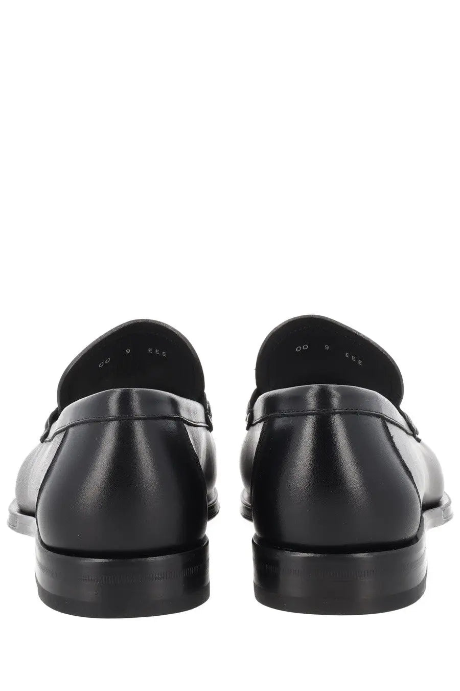Ferragamo men’s moccasin gancini black leather loafers with a sleek polished finish and classic slip-on design