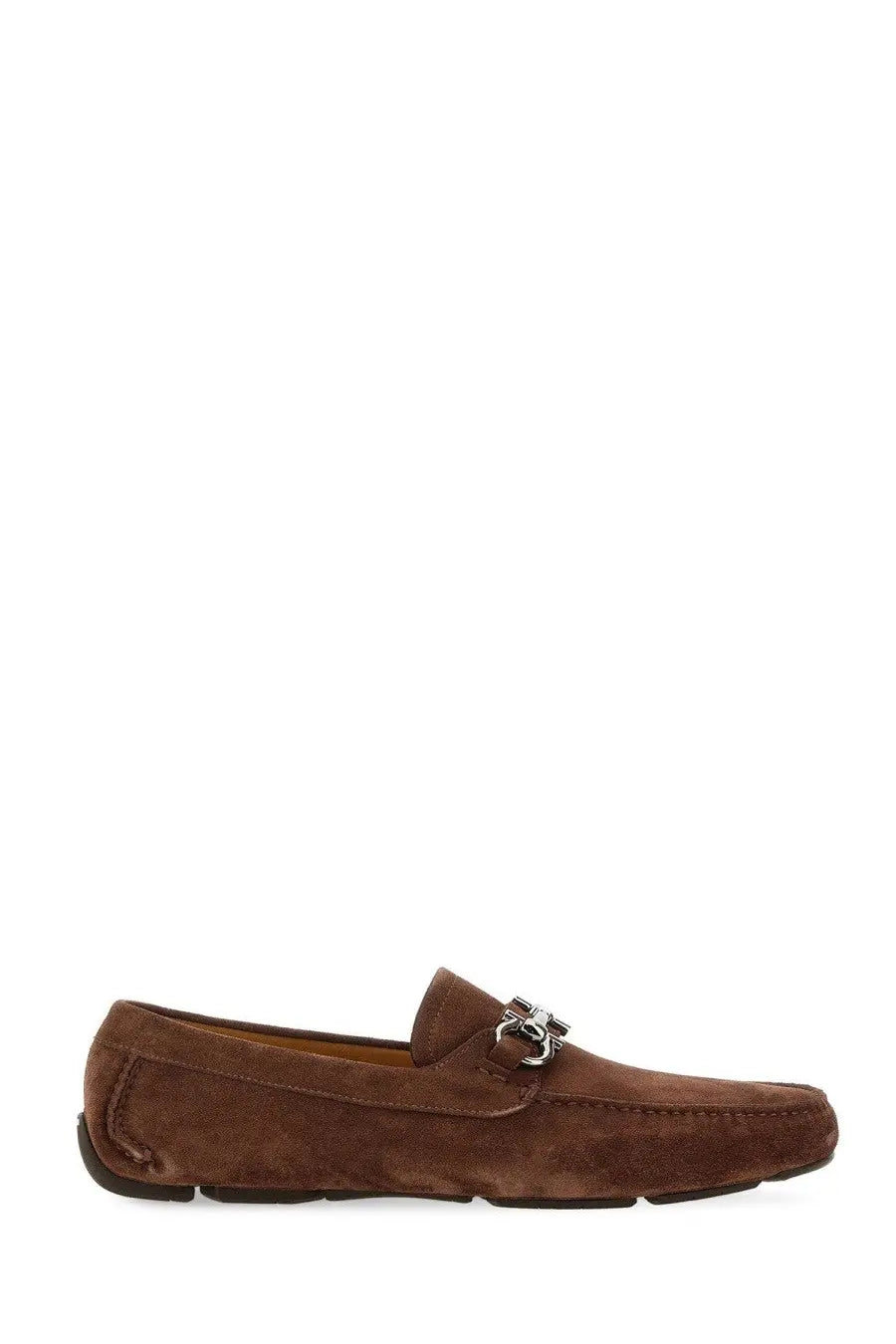 Ferragamo Men's Moccasin Ornament Gancini Brown