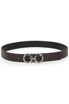 Ferragamo Men's Reversible Hooks Belt Brown