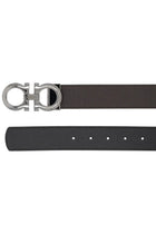 Ferragamo Men's Reversible Hooks Belt Brown, view 2
