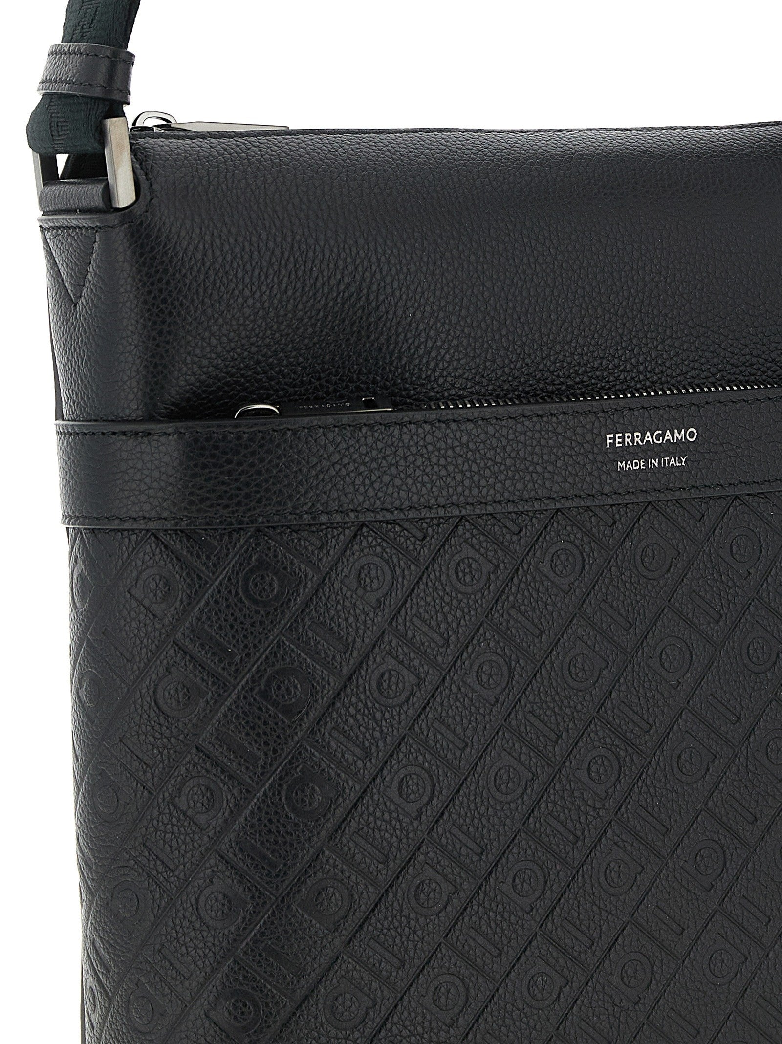 Ferragamo Ferragamo Monogram Messenger Crossbody Bag Black