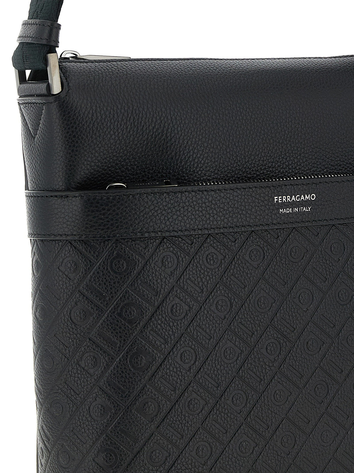 Ferragamo Ferragamo Monogram Messenger Crossbody Bag Black, view 3