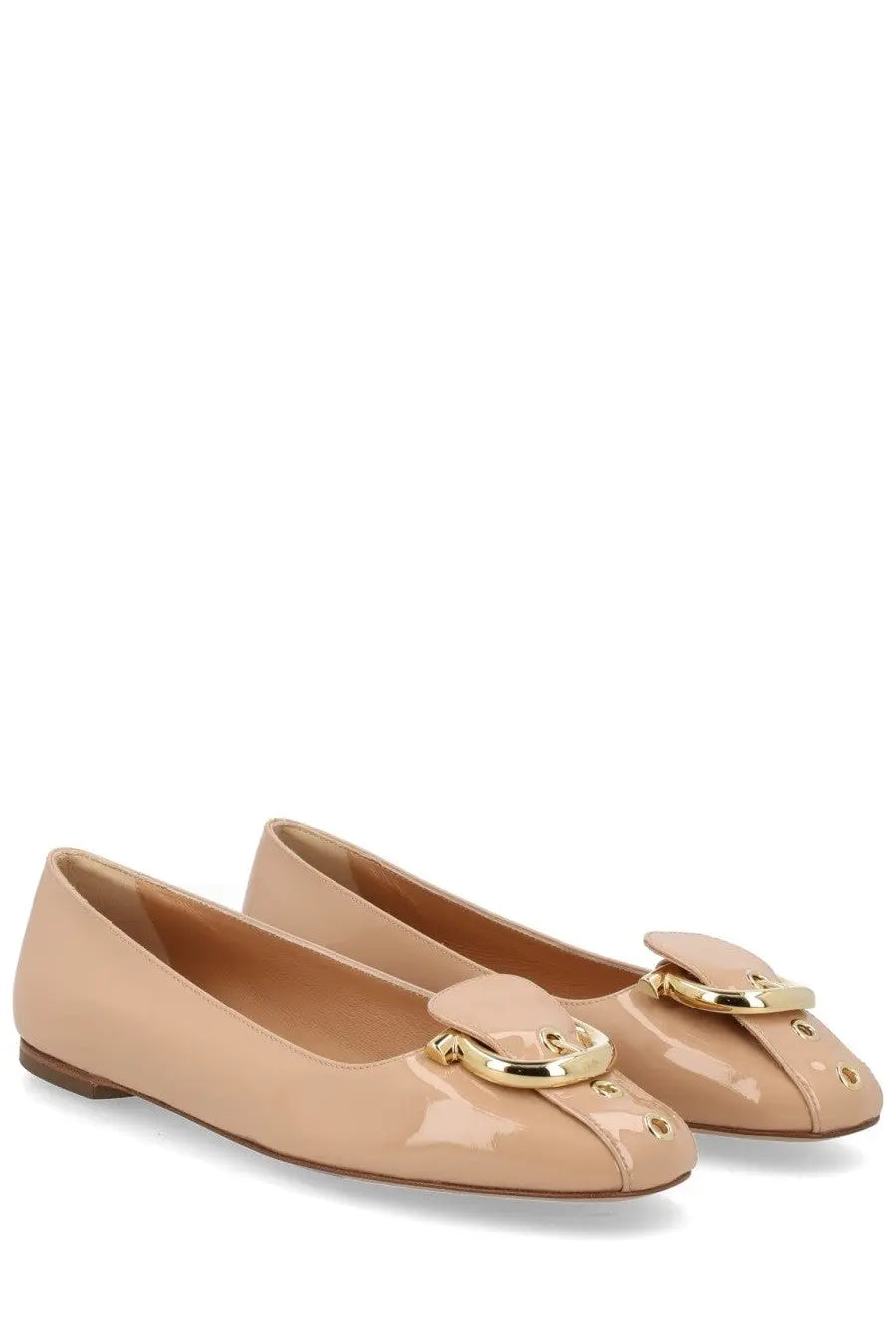 Ferragamo Women's Gancini Ballet Flats Beige, view 2