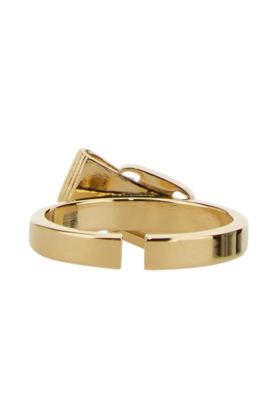 Ferragamo women’s vara bow gold ring with gold-toned adjustable band and geometric triangular accent