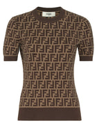 Fendi Women's FF Cotton Jersey Brown