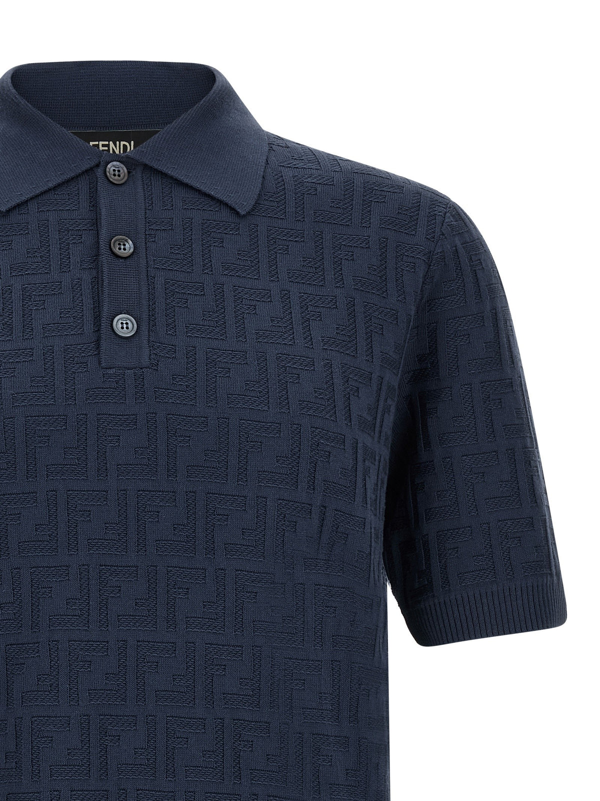Fendi FF Cotton Polo Shirt Blue