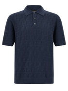 Fendi FF Cotton Polo Shirt Blue