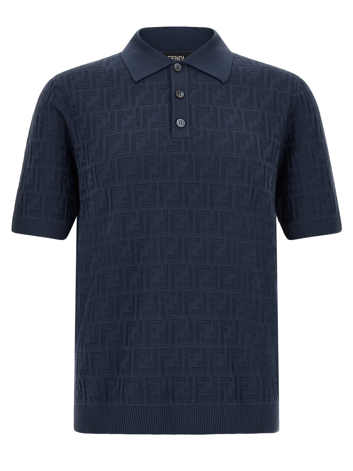 Fendi FF Cotton Polo Shirt Blue