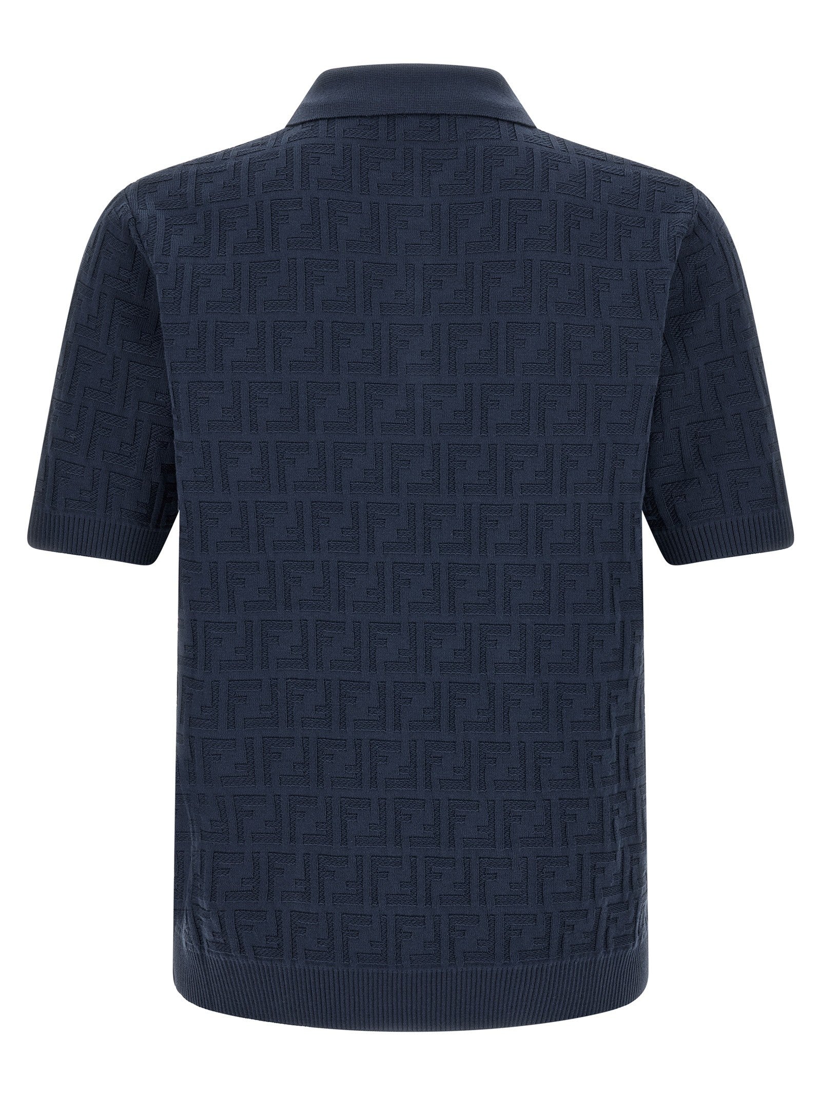 Fendi Men's FF Cotton Polo Shirt Blue