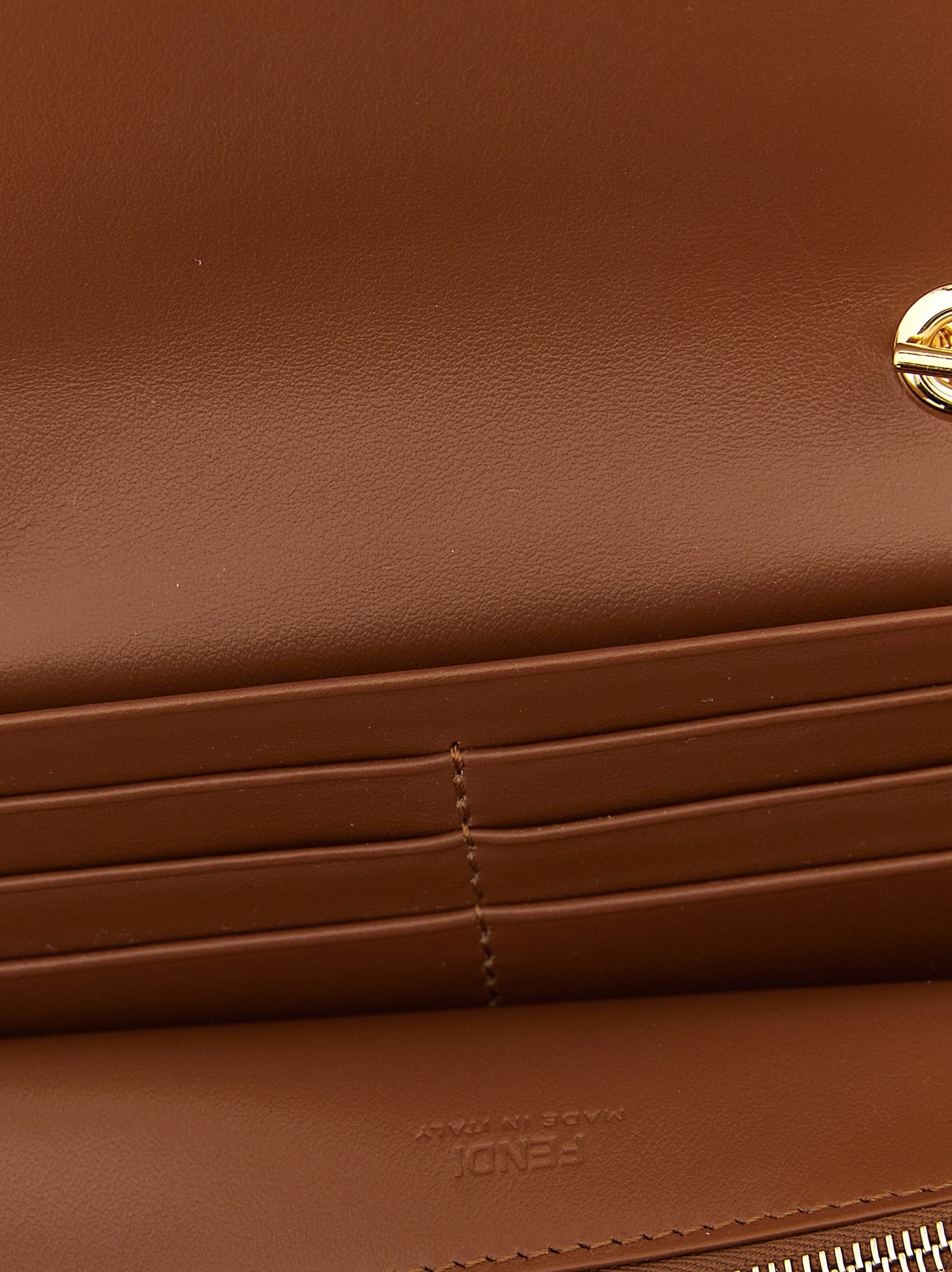 Fendi FF Diamonds Wallet on Chain Brown