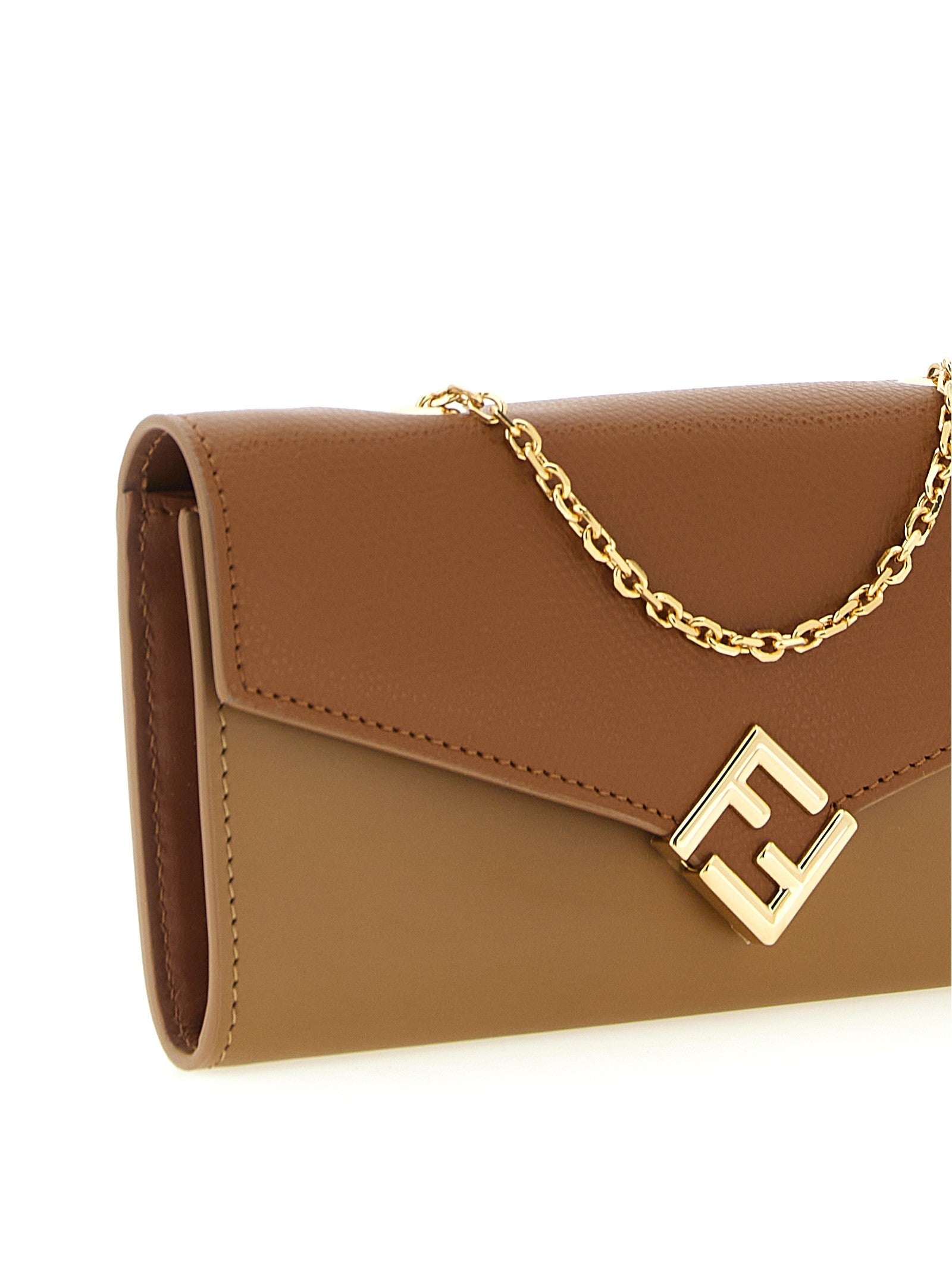 Fendi FF Diamonds Wallet on Chain Brown