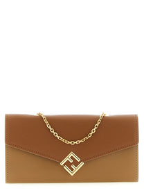 Fendi FF Diamonds Wallet on Chain Brown