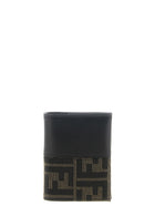 Fendi FF Jacquard Bicolor Card Holder Black