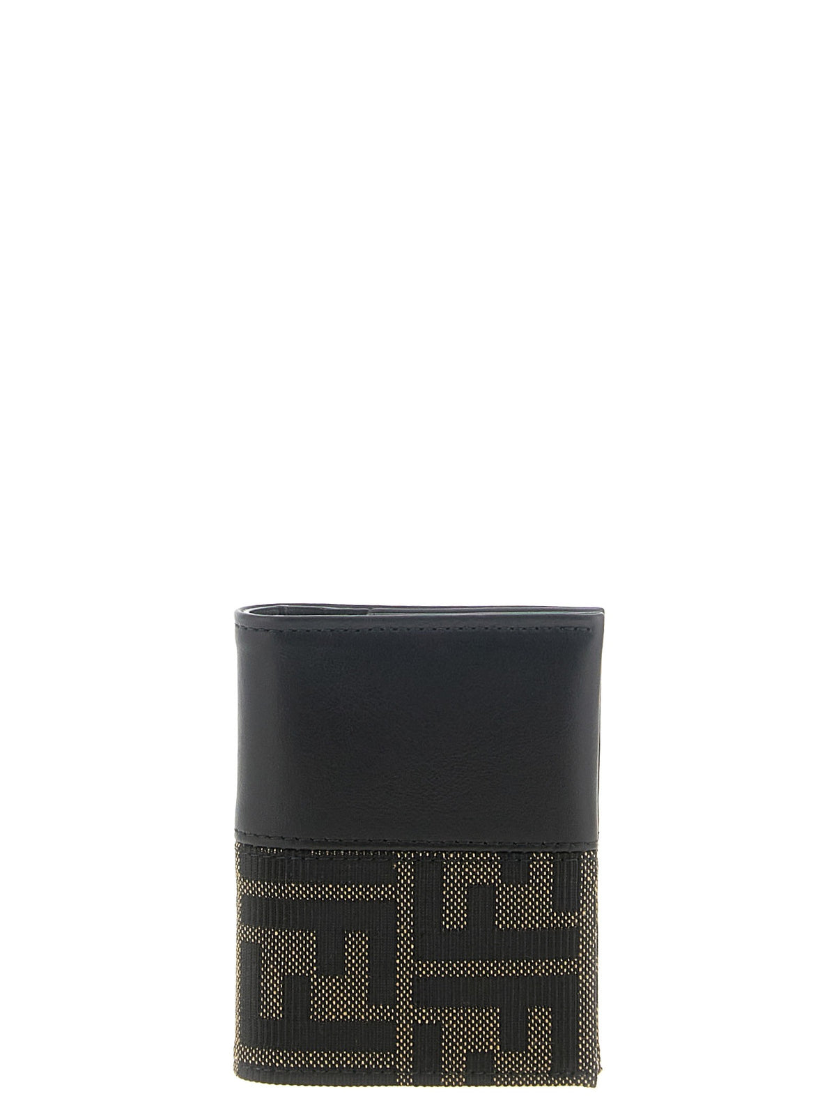 Fendi FF Jacquard Bicolor Card Holder Black
