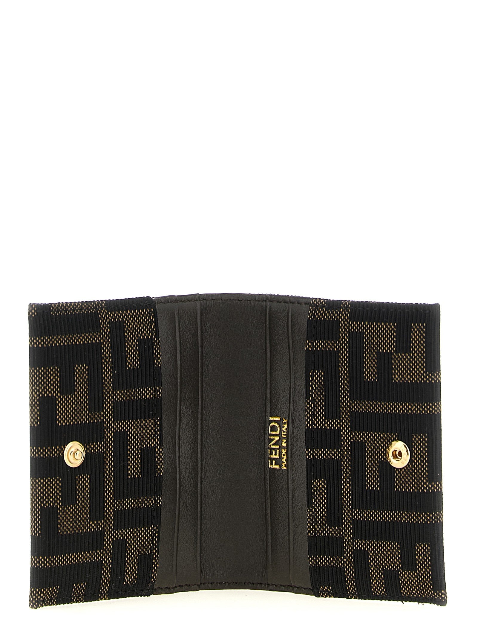 Fendi FF Jacquard Cardholder Brown
