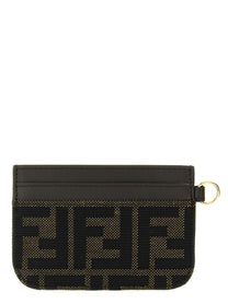 Fendi FF Jacquard Cardholder Brown