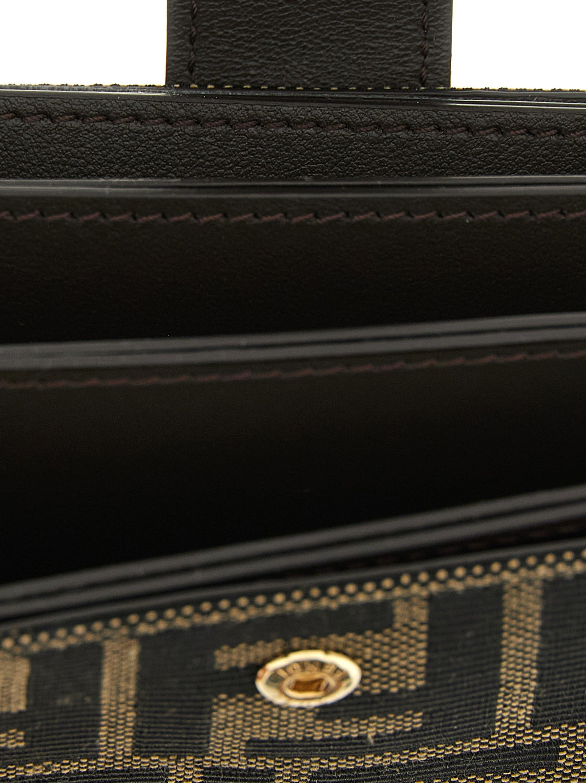 Fendi FF Jacquard Cardholder Brown