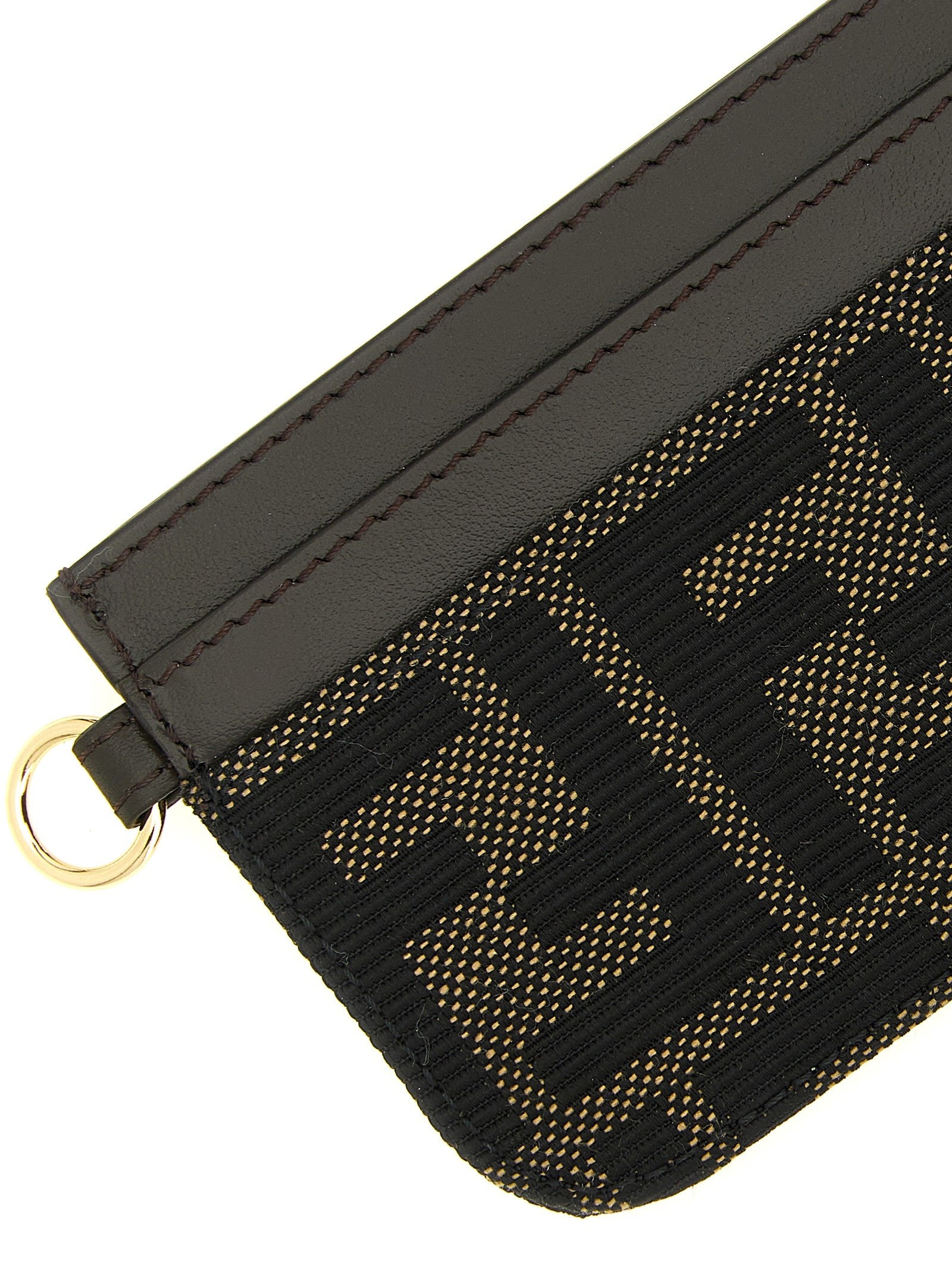 Fendi FF Jacquard Cardholder Brown
