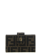Fendi FF Jacquard Cardholder Brown