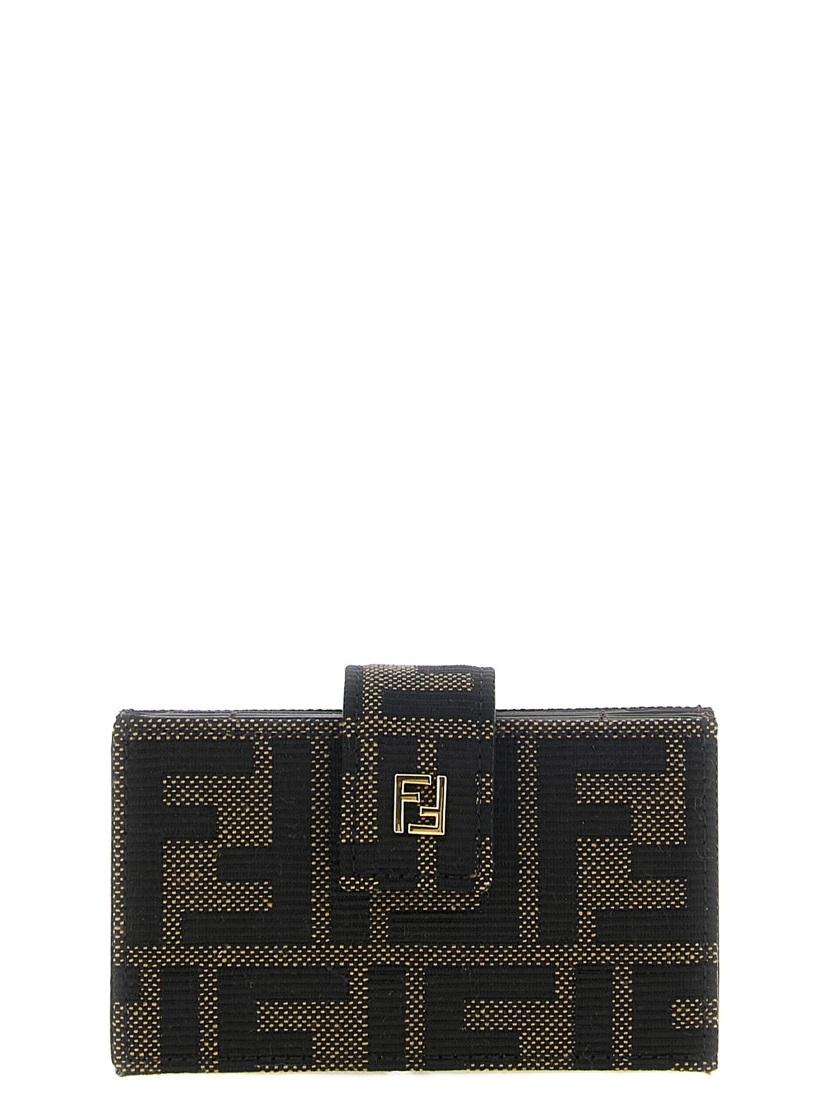 Fendi FF Jacquard Cardholder Brown