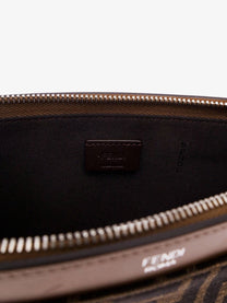 Fendi Men's FF Jacquard Fabric Flat Pouch Large Beige