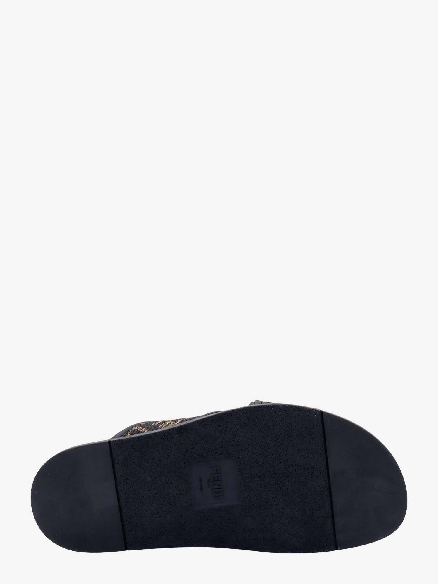Fendi Men's FF Jacquard Fabric Sandals Black