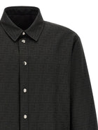 Fendi Men's Black FF Zucca Jacquard Nylon Blouson Black, view 3