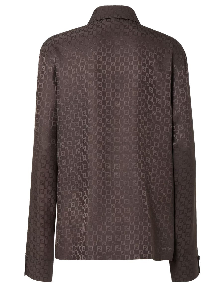 Fendi Women's FF Jacquard Shirt Brown, view 3