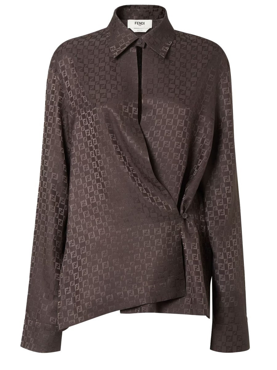 Fendi Women's FF Jacquard Shirt Brown