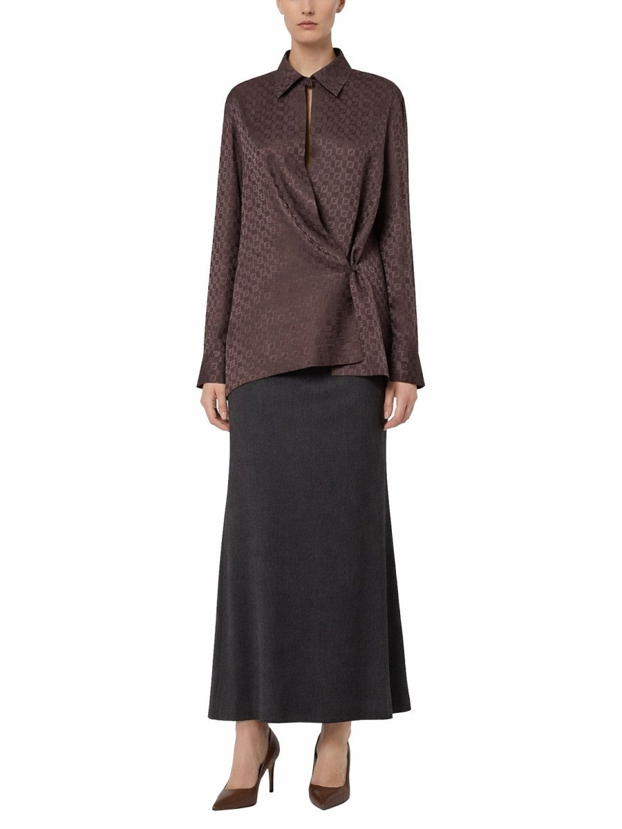 Fendi Women's FF Jacquard Shirt Brown, view 2