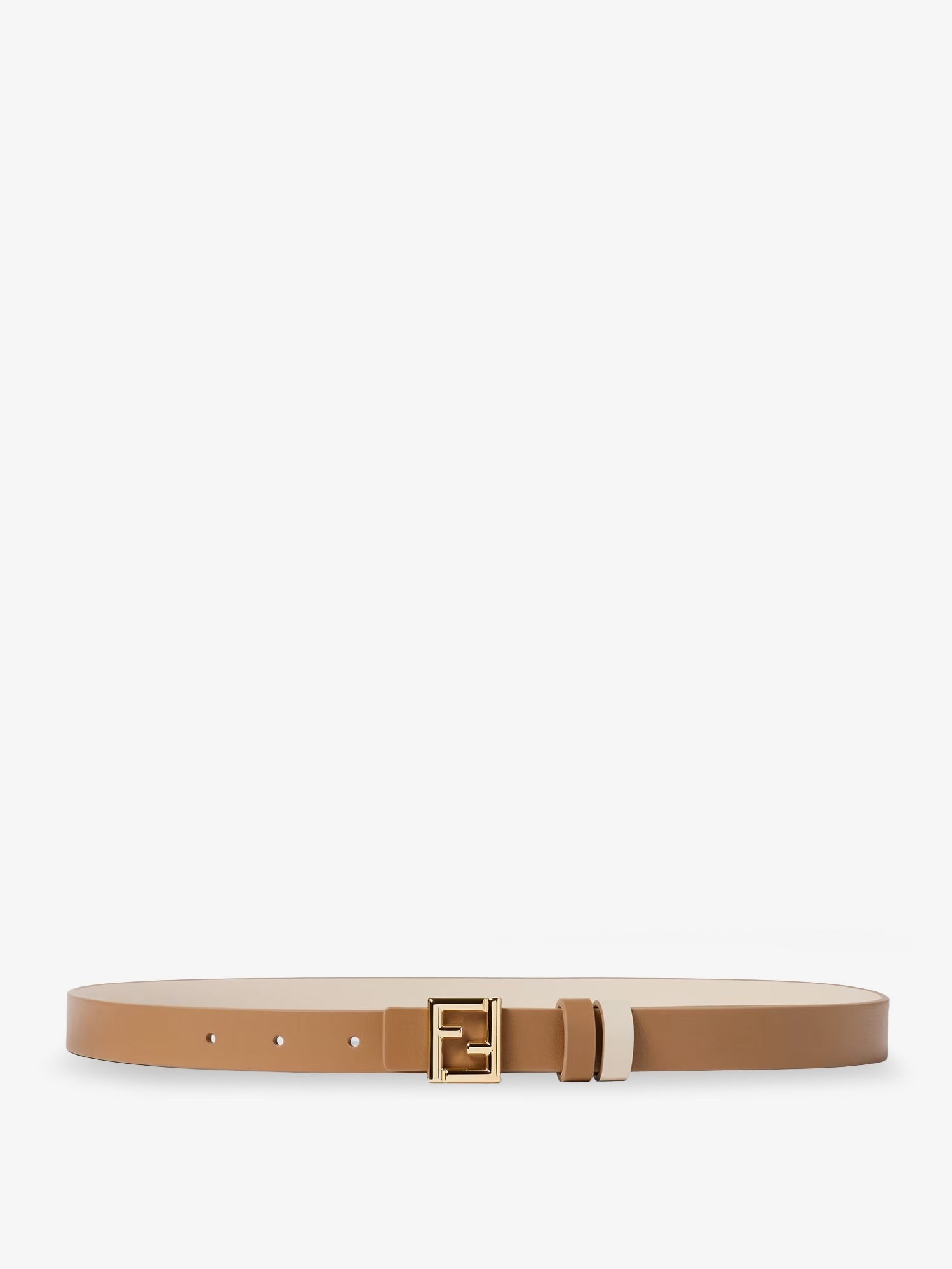 Fendi Women's FF Leather Belt Beige