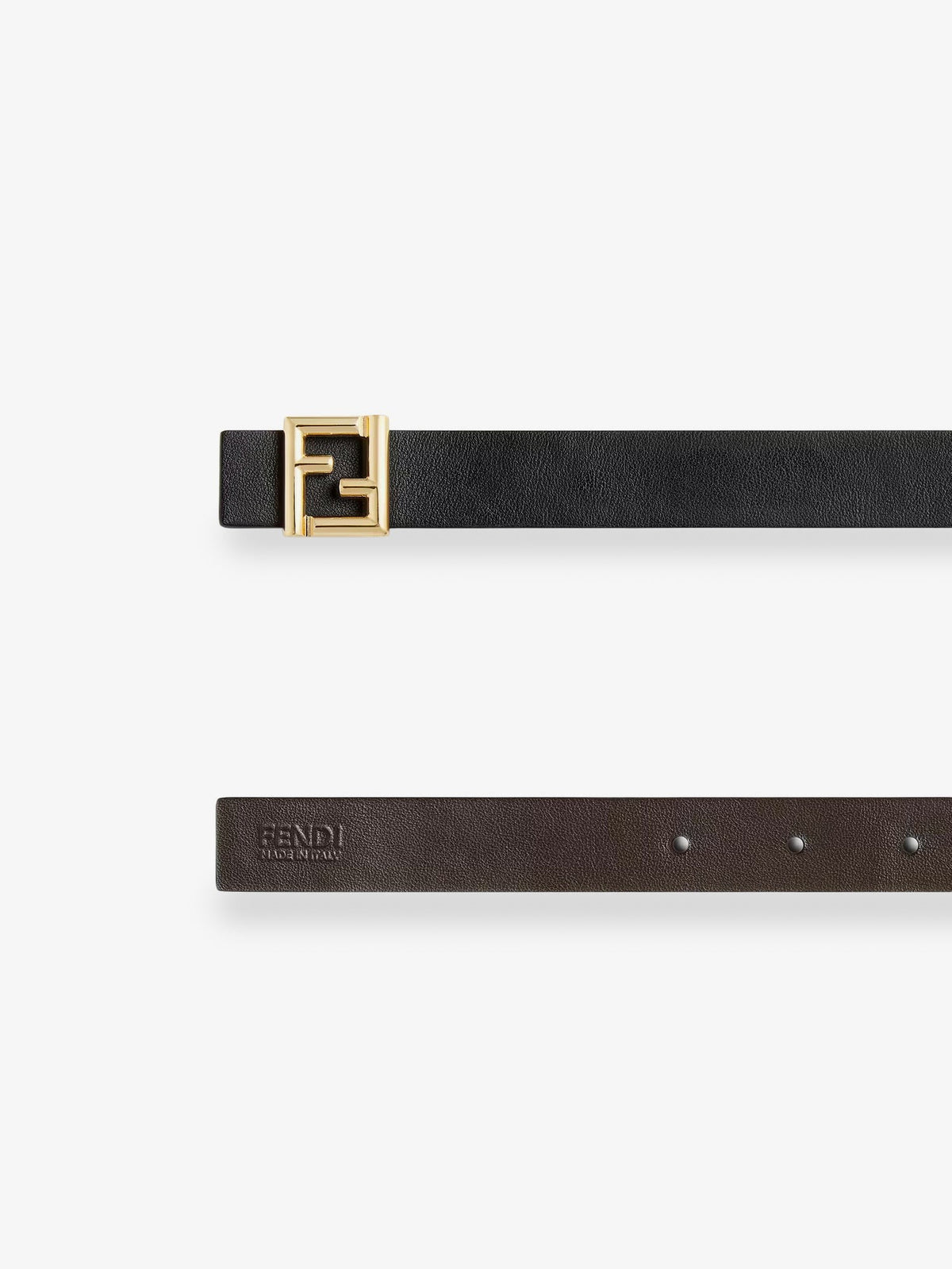 Fendi Women's FF Leather Belt Black, view 2