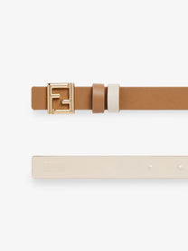 Fendi Women's FF Leather Belt Beige