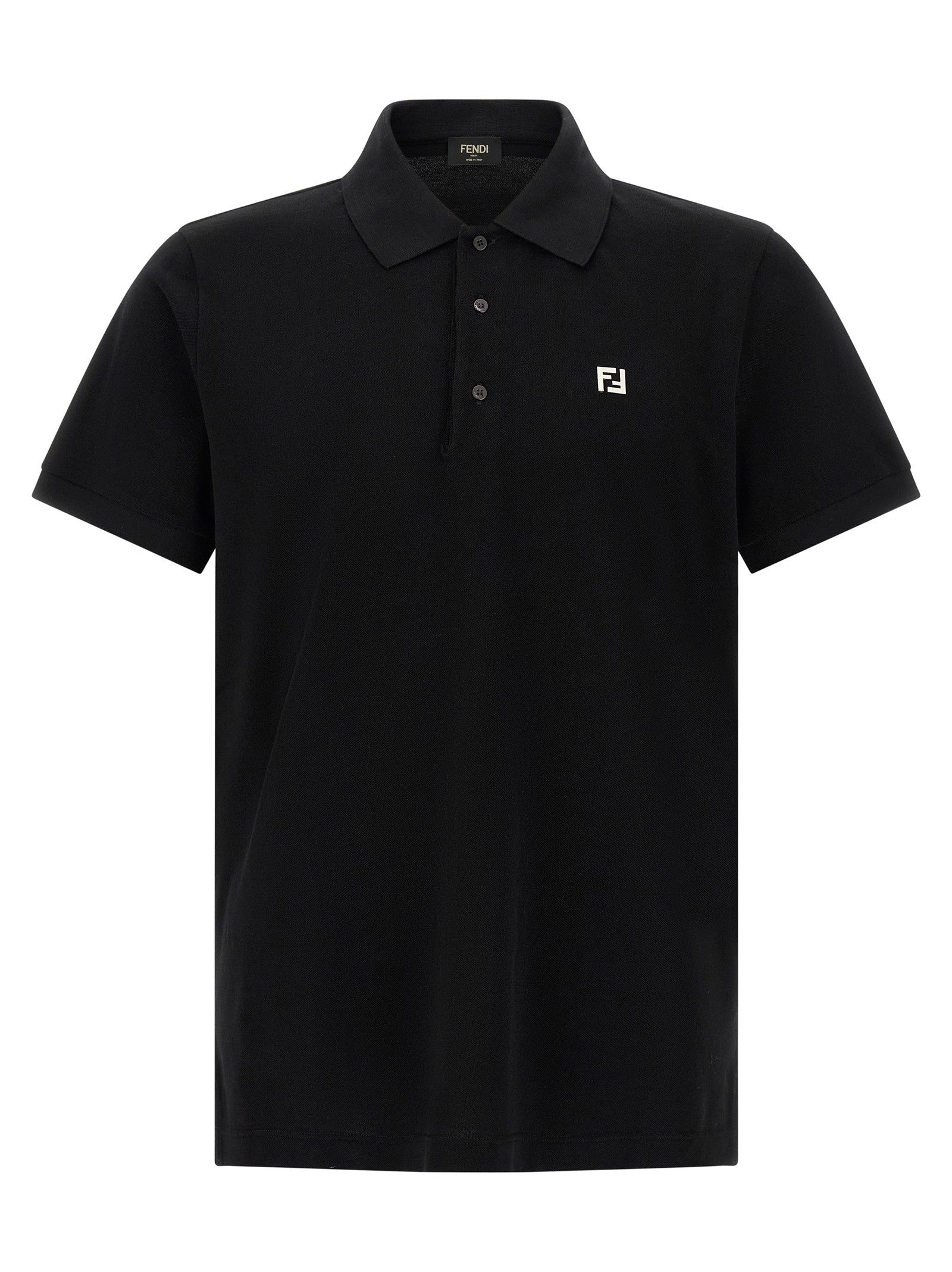 Fendi FF Metallic Polo Shirt Black