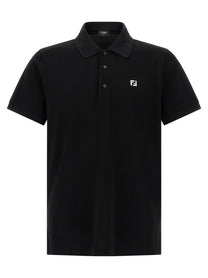 Fendi FF Metallic Polo Shirt Black