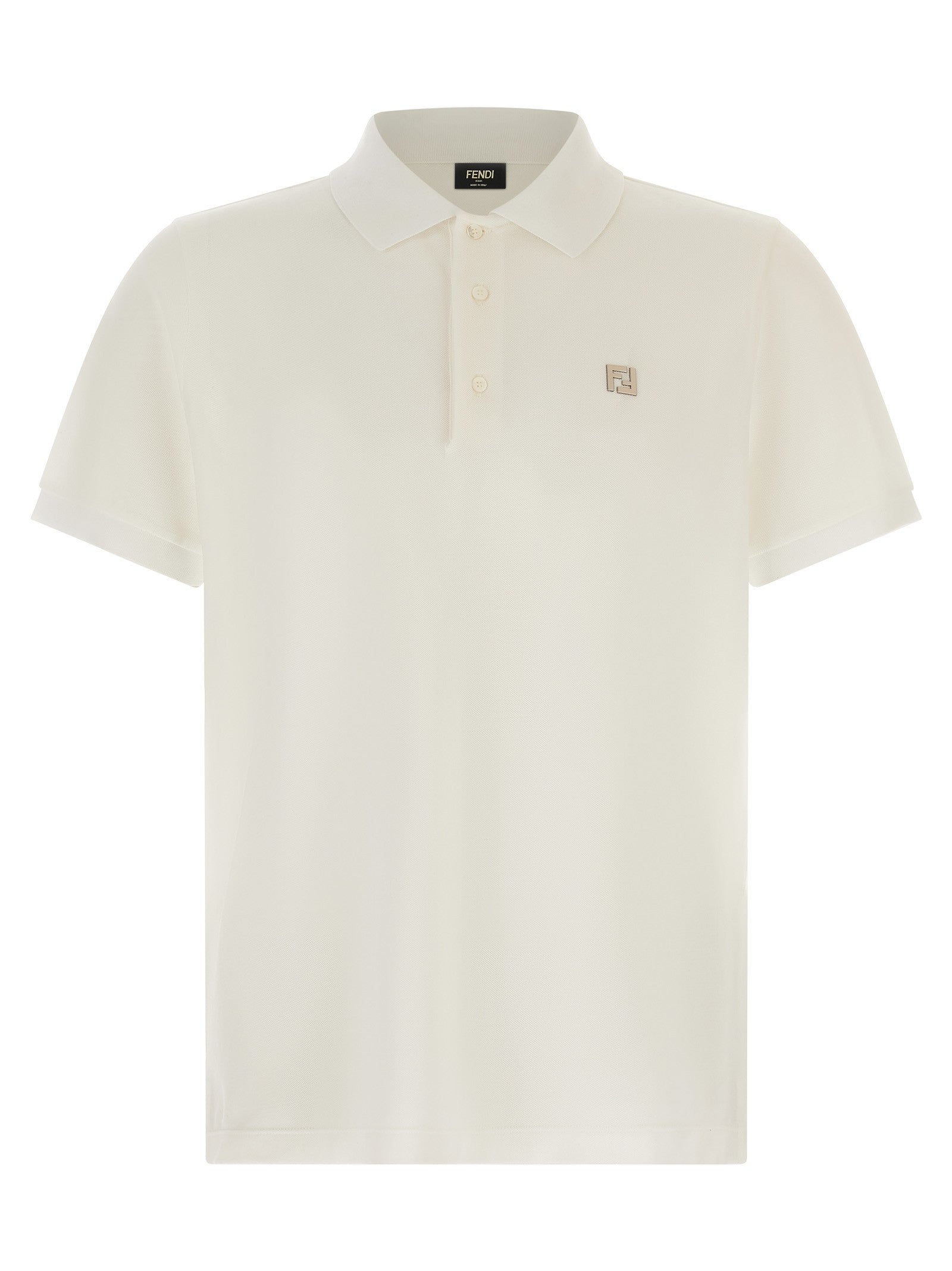 Fendi FF Metallic Polo Shirt White