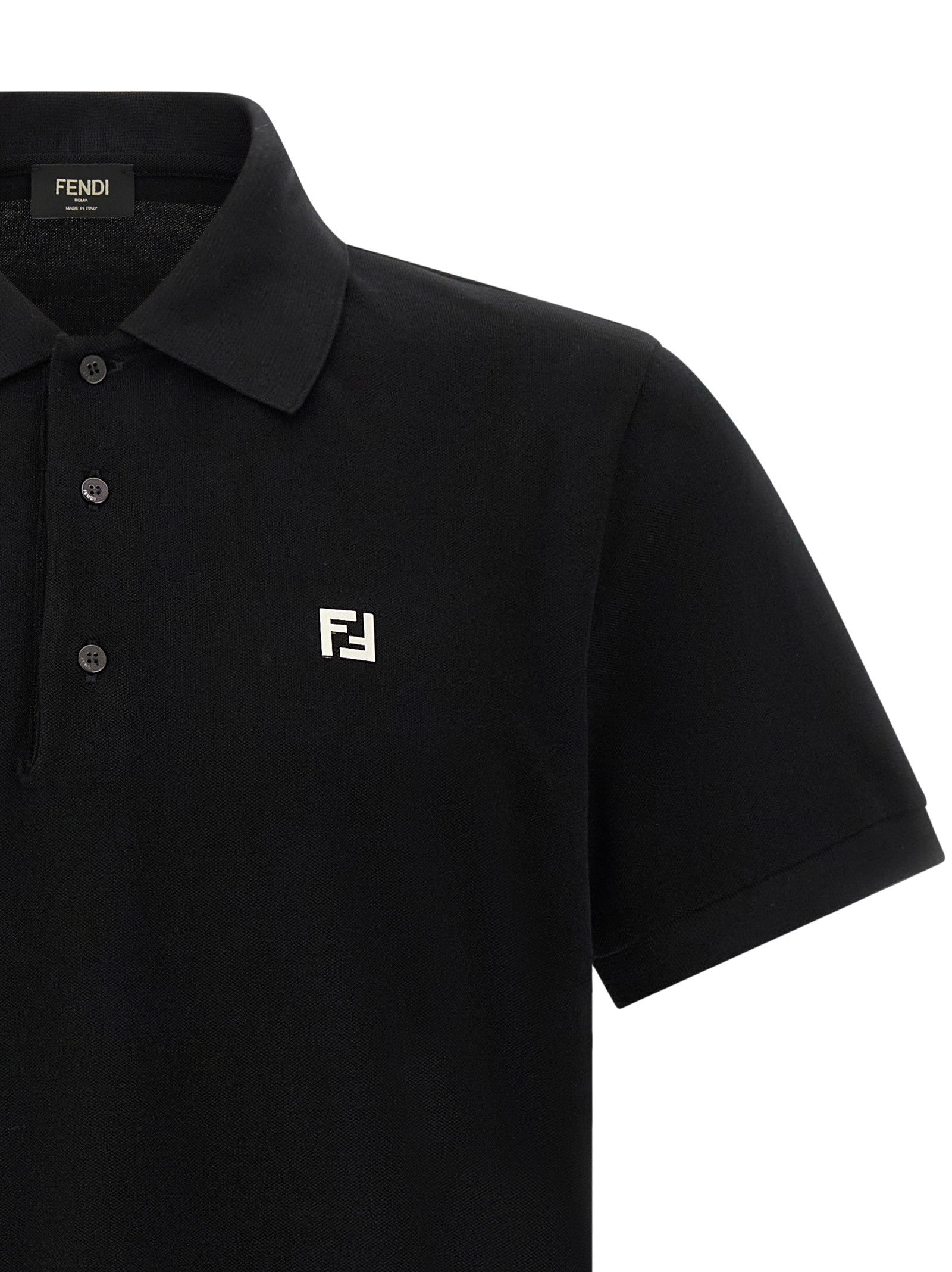 Fendi FF Metallic Polo Shirt Black