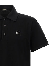 Fendi FF Metallic Polo Shirt Black