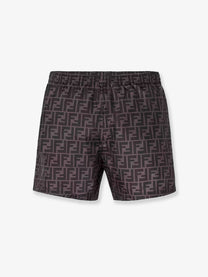Fendi Men's FF Nylon Swim Trunks Grey