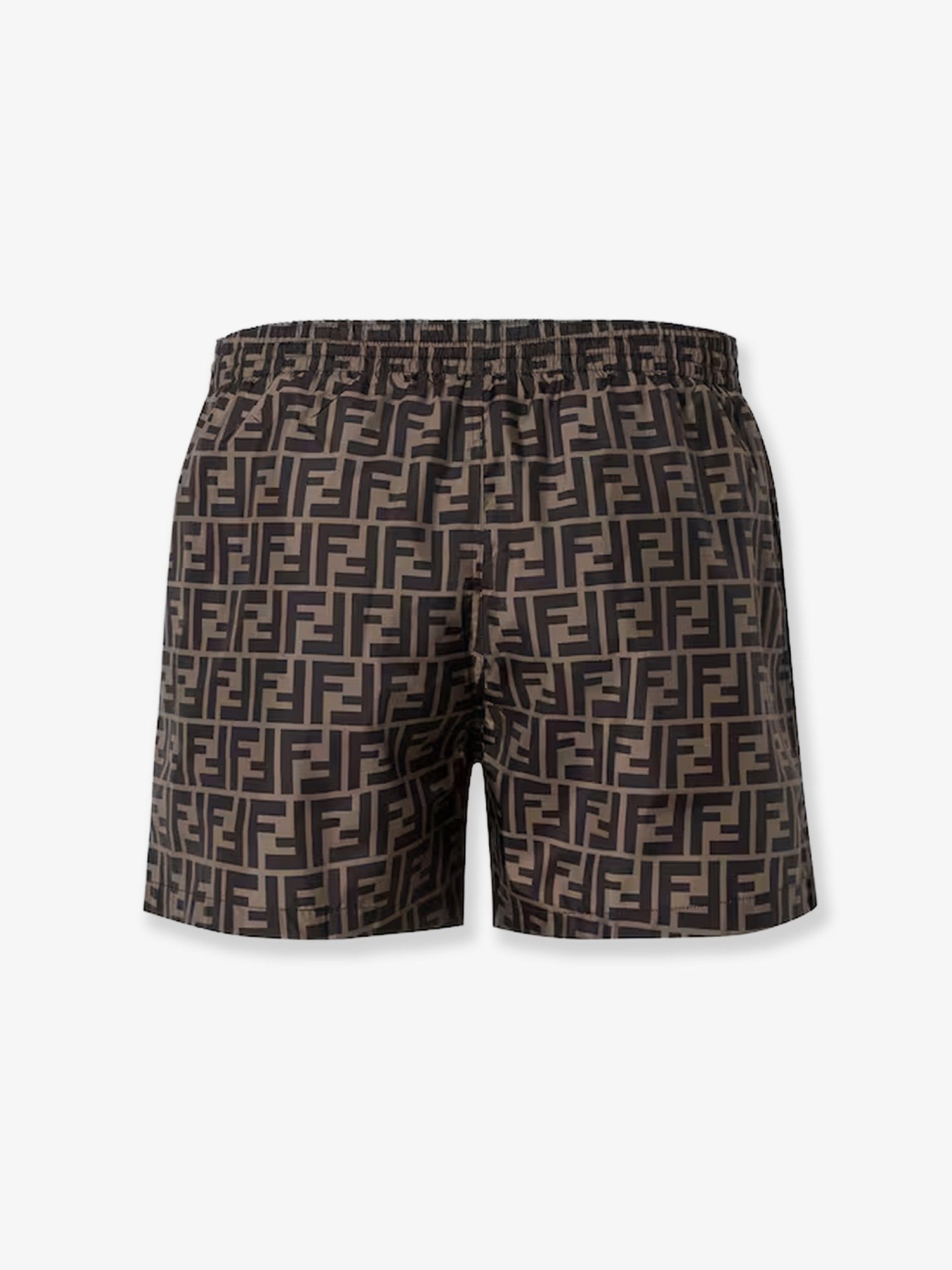 Fendi Men's FF Nylon Swim Trunks Brown